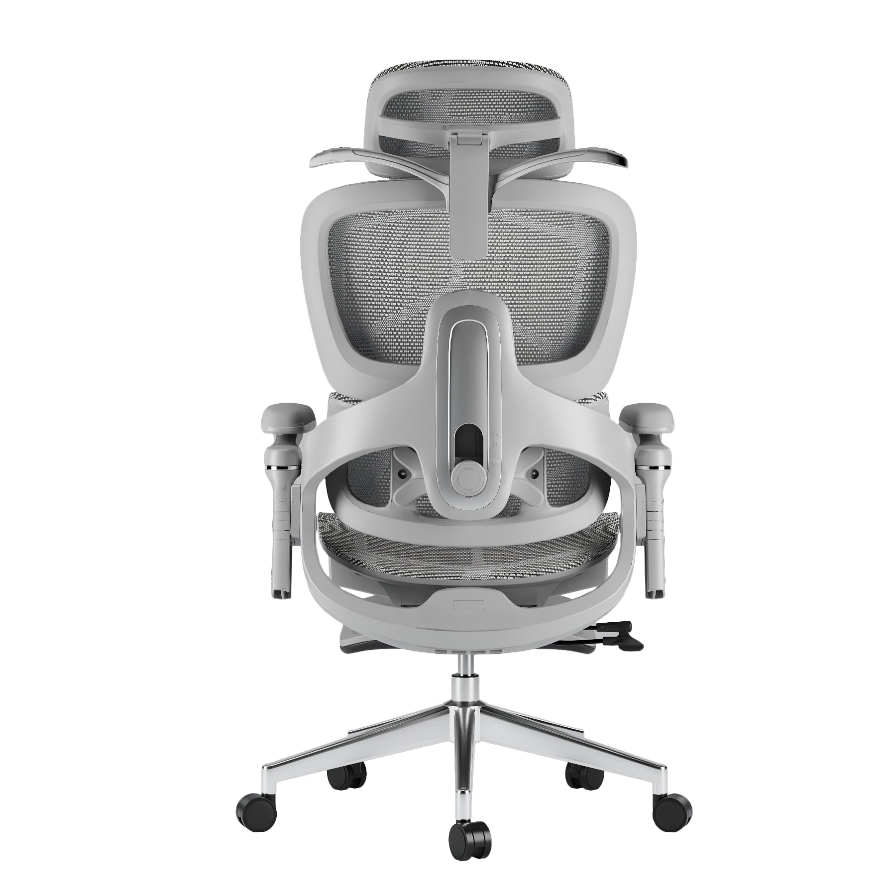 Grey frame ergonomic desk chair with breathable mesh – Sylph Ergochair by Aerlume for office use in Australia